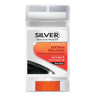 Silver - Premium Black Leather Shoe Polish 50ml - Easy Application, No Brushing Required Silver Black Leather Shoe Polish - Easy Application shoe polish, leather shoe care, easy shoe polish, black shoe polish, screw cap shoe polish, shoe care products, leather shoe maintenance, convenient shoe polishing, shoe polish 50ml