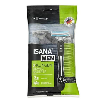 Isana Men 3 Blade Disposable Razor for Men - Triple Blade Shaving Razor with Aloe Vera & Vitamin E - Comfortable & Safe 