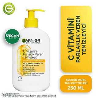 Garnier Vitamin C Brightening Facial Cleanser - 8.45 fl oz, Vegan & Sulfate-Free, Moisturizing & Brightening for Dull Skin Garnier Vitamin C Facial Cleanser - Brightening & Moisturizing Garnier Vitamin C Brightening Facial Cleanser, Vitamin C facial cleanser, Glycerin moisturizing cleanser, Vegan facial cleanser, Sulfate-free skincare, Brightening facial wash, Facial cleanser, Skincare, Vegan skincare, Sulfate-free cleanser, Brightening skincare, Garnier skincare, Moisturizing facial wash, Dull skin solutio