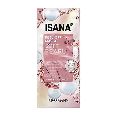 Isana Peel Off Face Mask Pink Pearl - Dermatologically Tested Skincare for Normal & Combination Skin - Brightening & Nou
