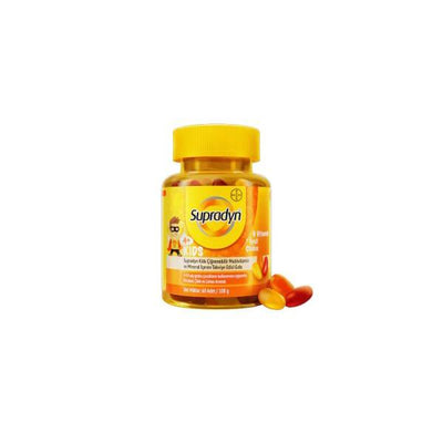 Supradyn Kids: Chewable Multivitamin Supplement for Children - Delicious Strawberry Flavor with 9 Vitamins, Iodine & Zin