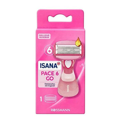 Isana Pace 6 Women's Razor: Smooth Shave, Lavender Scent, Travel-Friendly, 6-Blade Perfection - Mini Razor for Sensitive