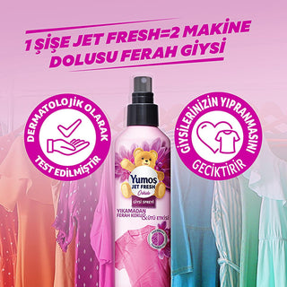 Yumos Jet Fresh Fabric Refreshing Spray Orkide Fragrance 6.76 fl oz - Quick Refresh, De-Wrinkle, Dermatologically Tested Yumos Jet Fresh Spray - Quick Refresh & De-Wrinkle fabric refreshing spray, clothing refresher, de-wrinkle spray, Yumos Jet Fresh, Orkide fragrance, quick refresh, dermatologically tested, fabric care, laundry convenience, freshness guaranteed, anti-wrinkle spray, travel essentials, busy professional, garment care, Yumos Extra softener, nonionic active ingredient, perfume, Benzisothiazoli