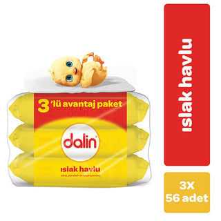 Dalin Klasik Baby Wet Wipes - Hypoallergenic & Dermatologically Tested, Soft & Gentle on Skin, 3x56 Count Dalin Klasik Baby Wet Wipes - Gentle & Hypoallergenic baby wet wipes, hypoallergenic baby wipes, dermatologically tested baby products, soft baby wipes, pH balanced baby care, gentle baby care, safe baby products, baby skin care, parenting essentials, nursery supplies