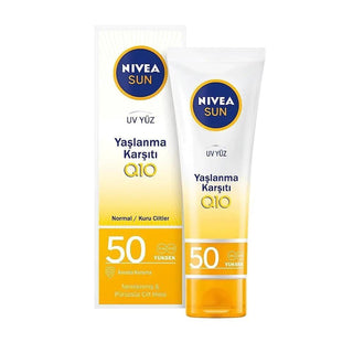 Nivea Anti-Aging Face Sunscreen SPF50 - Nivea Sun Yaşlanma Karşıtı Yüz Güneş Kremi SPF50 50 ml Nivea Anti-Aging Face Sunscreen SPF50 - Protect & Rejuvenate Nivea Sun Face Cream, Anti-Aging Sunscreen SPF50, Facial Sun Protection, SPF50 Face Moisturizer, Nivea Anti-Aging Face Care, Anti-Aging Skincare, Sun Protection, Facial Sunscreen, Daily Skincare, Sun Care, Dermatologically Tested, Non-Greasy Sunscreen, Anti-Aging Benefits, Skin Protection, UV Protection