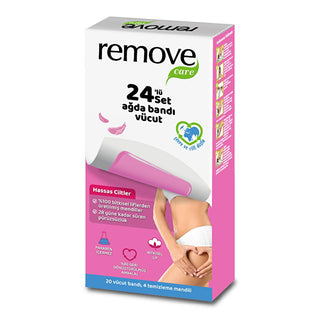Remove Care Body Wax Strips for Sensitive Skin - 24 Strips, Easy At-Home Hair Removal Kit for Arms & Legs, Long Lasting Smoothness Remove Care Body Wax Strips - Sensitive Skin Hair Removal body wax strips, wax strips for sensitive skin, arm wax strips, leg wax strips, hair removal wax strips, at home waxing kit, easy wax strips, long lasting hair removal, post wax cleansing wipes, depilatory wax strips, body waxing, hair removal, sensitive skin, waxing kit, at-home waxing, smooth skin, beauty, personal care