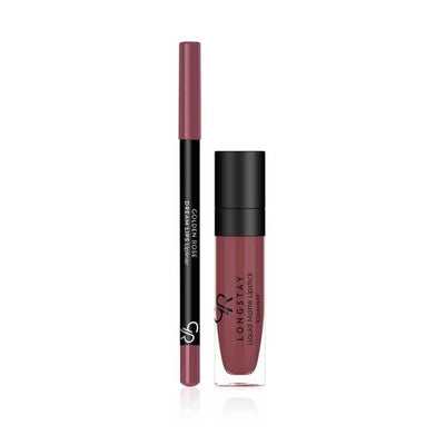 Golden Rose Matte Lip Kit - Rose Taupe: Long-Lasting, Kissproof Lipstick & Lipliner Set for Defined Lips