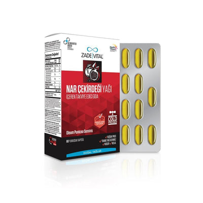 Zade Vital Pomegranate Seed Oil 400mg Soft Capsules - Natural Dietary Supplement for Overall Wellness