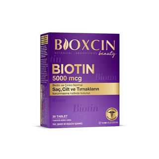 Bioxcin Beauty Biotin 5000 mcg Dietary Supplement for Hair Growth - 30 Tablets Bioxcin Biotin 5000 mcg for Hair Growth - 30 Tablets Biotin supplement, Zinc supplement, Hair growth support, Skin and nail health, Dietary supplement for adults, Health and beauty, Hair care, Nail care, Skin care, Supplements for hair loss, Biotin 5000 mcg, Zinc 15 mg