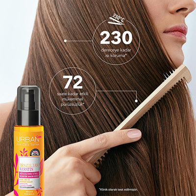 Urban Care Brazilian Keratin Hair Treatment: Straightening, Smoothing, Anti-Frizz Serum with Marula Oil - Heat & UV Prot