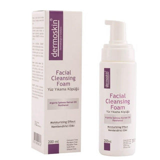 dermoskin face wash foam bottle, dermoskin face wash foam in use Dermoskin Face Wash Foam - Gentle Cleansing | 200 ml Dermoskin Face Wash Foam - 200 ml dermoskin, face-wash-foam, gentle-cleansing, skincare, eco-friendly, dermatologist-tested, all-skin-types, makeup-prep, ai-generated, personal-care