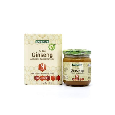 Aksu Vital Ginseng Royal Jelly Mixture Supplement - Natural Energy Booster with Royal Jelly, Ginseng, Raw Honey, and Bee