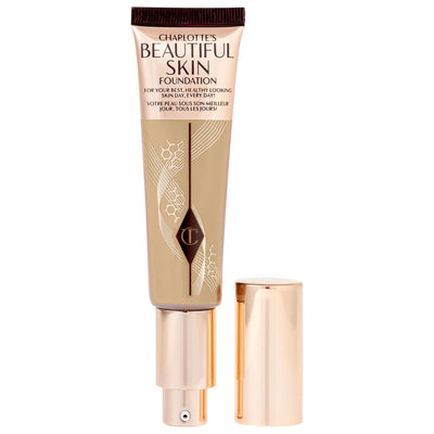 Charlotte Tilbury Beautiful Skin Medium Coverage Liquid Foundation with Hyaluronic Acid - 16 Hour Wear, Vegan & Cruelty-