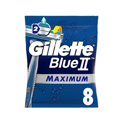 Gillette Blue2 Maximum 8-Pack Disposable Razors for Men - Affordable Shaving Solution