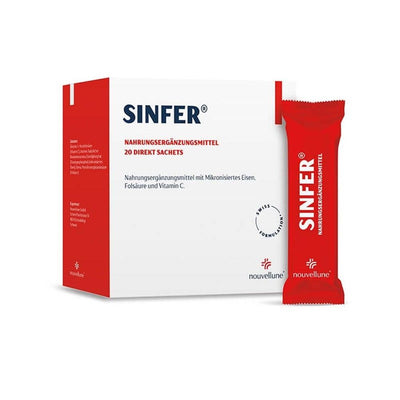 Sinfer Dietary Supplement - Iron, Folic Acid & Vitamin C for Adults in Convenient Single-Dose Sachets