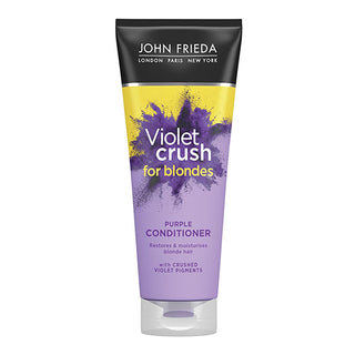John Frieda Violet Crush Purple Conditioner for Blonde Hair - Tone Correcting, Anti-Brass, Color Enhancer, Hydrating - 8.45 fl oz John Frieda Violet Crush: Purple Conditioner for Brassy Blonde Hair violet hair conditioner, purple shampoo for blonde hair, blonde hair color enhancer, anti-brass conditioner, tone correcting conditioner blonde, yellow blonde hair treatment, sheer blonde conditioner, Mor Saç Bakım Kremi, Sarı Saçlara Özel, menekşe özlü saç kremi, blonde conditioner, purple conditioner, anti bras