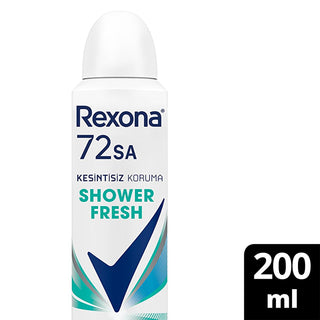 Rexona Women's Antiperspirant Deodorant Spray - 72 Hour Protection, Shower Fresh Scent, 200ml Rexona 72 Hour Deodorant Spray for Women - Shower Fresh Women's Deodorant Spray, Long-lasting Deodorant, Antiperspirant Deodorant, Rexona Shower Fresh, 72 Hour Protection Deodorant, Shower Fresh Scent, Rose Fragrance, Jasmine Fragrance, Aerosol Spray Deodorant, Women's Personal Care, Hygiene Products, Confidence Boosters, Active Lifestyle Essentials