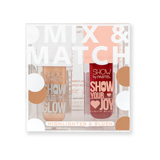 Pastel Glow: Radiant Blush & Glow Likit Highlighter Set - Mix & Match Makeup for Dewy, Illuminating Finish Pastel Glow Blush & Highlighter Set -  Radiant, Dewy Finish blush highlighter set, makeup blush highlighter combo, mix and match makeup set, radiant glow makeup, dewy finish blush, pastel blush highlighter, joy blush, glow likit highlighter, face makeup set, illuminating blush, blush, highlighter, makeup, face makeup, illuminating makeup, dewy makeup, radiant makeup, mix and match, travel makeup, gift 