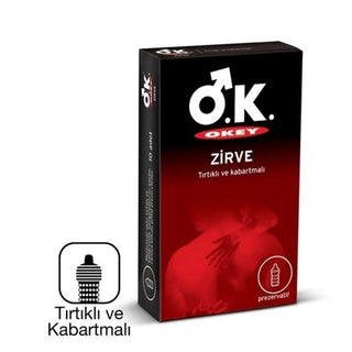 Okey Zirve Textured Condoms - Vanilla Flavored, Lubricated, 10 Count Okey Zirve Condoms - Textured, Vanilla Flavored textured condoms, flavored condoms, lubricated condoms, safe intimacy products, enhanced pleasure condoms, adult intimacy products, condoms with reservoir tip, vanilla flavored condoms, latex condoms, intimacy enhancement products, protection during intimacy, couples intimacy gifts