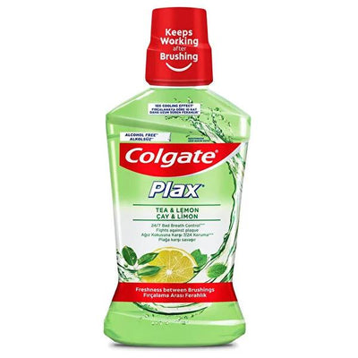 Colgate Plax Tea & Lemon Mouthwash - Alcohol-Free, Fluoride Oral Care Solution