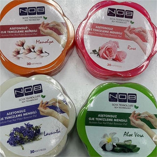 NOB Acetone-Free Nail Polish Removal Wipes / Rose