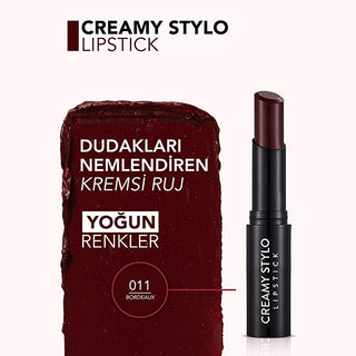 Flormar Creamy Stylo Lipstick - Moisturizing, Semi-Glossy Finish, Bordeaux Color Flormar Creamy Stylo Lipstick - Moisturizing & Vibrant Flormar Creamy Stylo Lipstick, Moisturizing lipstick, Semi-glossy lipstick, Creamy lipstick, Bordeaux lipstick color, Lip care, Makeup essentials, Cosmetic gifts, Beauty products, Flormar cosmetics, Lipstick collection