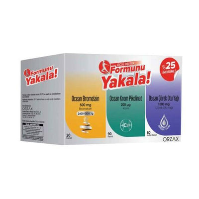 Ocean †�lŸ Destek: Bromelain, Chromium Picolinate, Black Seed Oil - Anti-Inflammatory & Metabolism Support - Dietary Sup