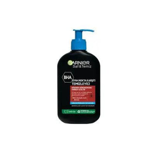 garnier bha blackhead cleanser 250ml bottle, garnier blackhead cleanser application on face Garnier BHA Blackhead Cleanser - 250ml Garnier BHA Blackhead Cleanser - 250ml garnier, blackhead-cleanser, bha-cleanser, skincare,  oily-skin, facial-cleanser, detoxifying, acne-treatment, ai-generated, charcoal-cleanser