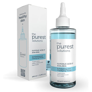 the purest solutions glycolic acid toner bottle front view, the purest solutions glycolic acid toner application, the purest solutions glycolic acid toner key ingredients, the purest solutions glycolic acid toner product features The Purest Solutions Glycolic Acid Toner - Pore Tightening & Purifying for All Skin Types | 6.76 fl. oz. The Purest Solutions Toner - Glycolic Acid for Pores | 6.76 fl. oz. skincare, glycolic-acid-toner, pore-tightening, skin-purifying, blemished-skin, oily-skin-balance, teenager-s