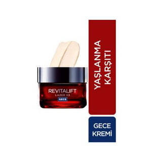 Loreal Paris Revitalift Lazer X3 Anti-Aging Night Cream for Fine Lines & Wrinkles - 1.69 fl oz Loreal Paris Revitalift Lazer X3 Anti-Aging Night Cream - 1.69 fl oz Anti-Aging Night Cream, Loreal Paris Revitalift, Lazer X3, Yoğun Yaşlanma Karşıtı Gece Bakım Kremi, Anti-Aging Skincare, Skincare, Night Cream, Anti-Aging, Fine Lines, Wrinkles, Hydrating, Nourishing, Even Skin Tone, Pro-Kalsiyum, Adenosine, Pure Retinol, LHA, Konsantre Pro-Xylane, Cosmetics, Beauty, Skincare Routine