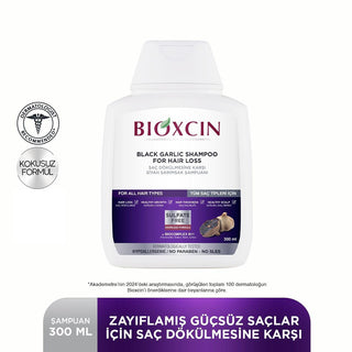bioxcin-black-garlic-shampoo-300ml, natural-hair-care-bioxcin, black-garlic-extract-shampoo Bioxcin Black Garlic Shampoo - Natural Hair Care for Men and Women | 300 ml Bioxcin Black Garlic Shampoo - Natural Hair Care 300ml bioxcin, black-garlic-shampoo, natural-hair-care, hair-loss-treatment, hypoallergenic, men-and-women, hair-care-products, vegan-friendly, ai-generated, no-parabens