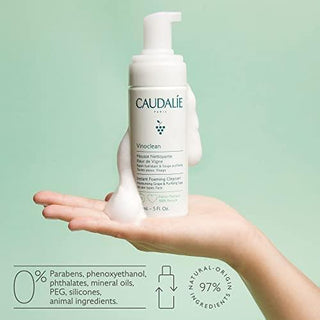 Caudalie Vinoclean Instant Foaming Cleanser - Natural Origin Vegan Facial Cleanser for Sensitive Skin
