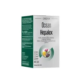 Orzax Ocean Hepalex 60 Softgel - Liver Health & Antioxidant Dietary Supplement for Adults Orzax Ocean Hepalex 60 Softgel - Liver Health Supplement liver health supplement, antioxidant supplement, dietary supplement, liver support, natural health product, health and wellness, Orzax, softgel capsules, adults, Choline, Karahindiba Extract, Enginar Extract, Silibin, Vitamin E, Alpha Lipoic Acid, Glutathione