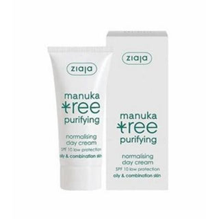 Ziaja Manuka Leaf Facial Cream: SPF 10 Oily & Combination Skin Moisturizer - Blemish Control, Mattifying, Pore Minimizing, Hyaluronic Acid, 1.69 fl oz Ziaja Manuka Cream: Oily Skin Moisturizer & Blemish Control Manuka face cream, oily skin moisturizer, combination skin cream, mattifying day cream, blemish control moisturizer, SPF 10 face cream, Ziaja Manuka cream, hyaluronic acid face cream, oil control face cream, pore minimizing cream, facial moisturizer, oily skin, combination skin, blemishes, SPF, sun p