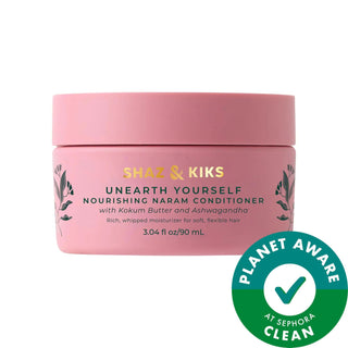 SHAZ & KIKS Mini Nourishing Naram Conditioner - Vegan Hair Care, Natural Moisturizer, Cruelty-Free, Ayurvedic Hair Conditioner SHAZ & KIKS Mini Nourishing Conditioner - Vegan & Cruelty-Free hair conditioner, vegan hair care, natural hair moisturizer, cruelty-free hair products, Ayurvedic hair care, clean beauty, sustainable beauty, gluten-free, sulfate-free, paraben-free, phthalate-free, Kokum Butter, Ashwagandha, Ayurvedic Oil Blend, hair nourishment, hair strengthening, moisturizing conditioner