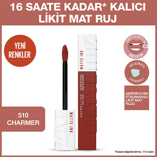Maybelline Super Stay Matte Ink: Long Lasting Liquid Lipstick - Transfer-Proof, Smudge-Proof, Non-Drying Matte Finish - Charmer Shade Maybelline Super Stay Matte Lipstick: Long Lasting & Transfer-Proof matte lipstick, long lasting lipstick, transfer proof lipstick, liquid matte lipstick, Maybelline Super Stay, non-drying matte lipstick, smudge proof lipstick, long wear lip color, Maybelline lipstick, Super Stay lipstick, matte lip color, long-wearing lipstick, transfer-resistant lipstick, non-drying lipstic