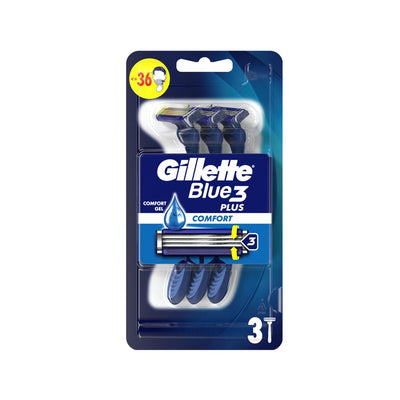 Gillette Disposable Razor Blades - Gillette Blue3 Comfort 3-Blade Razor for Men and Women, Comfortable Shaving Experienc