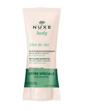 Nuxe Reve De The Revitalizing Shower Gel (2 x 200ml): Gentle, Vegan Formula with Green Tea for a Refreshing & Natural Cleanse Nuxe Reve De The Shower Gel: Revitalizing Green Tea & Vegan Formula Revitalizing Shower Gel, Nuxe Shower Gel, Green Tea Shower Gel, Vegan Shower Gel, Gentle Cleansing Shower Gel, Plant based shower gel, Refreshing body wash, Daily shower gel, Rhubarb shower gel, Natural shower gel, Shower Gel, Body Wash, Green Tea, Vegan, Gentle Cleansing, Plant based, Refreshing, Daily use, Rhubarb,