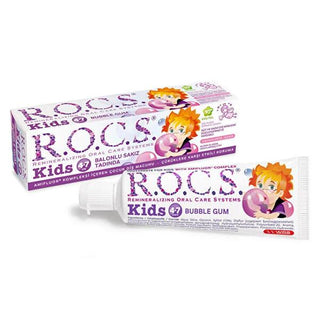Rocs Kids Children's Toothpaste, Bubble Gum Flavor, SLS-Free, Strengthens Teeth for Kids Aged 4-7 Rocs Kids Toothpaste for Kids Aged 4-7 - SLS-Free & Bubble Gum Flavor children's toothpaste, kids oral care, SLS-free toothpaste, bubble gum flavor toothpaste, toothpaste for kids aged 4-7, oral care for children, kids health, dental care for kids, healthy teeth, strong teeth, cavity protection, kids hygiene products
