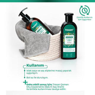 Tresan Fenugreek Hair Strengthening Conditioner: Sulfate-Free, Anti-Hair Loss, Natural Hair Growth & Thickening - 300ml Tresan Fenugreek Conditioner - Stop Hair Loss & Strengthen Hair hair conditioner, hair loss conditioner, sulfate-free conditioner, hair strengthening conditioner, fenugreek hair conditioner, natural hair conditioner, dökülmeye karşı bakım kremi, hair growth conditioner, hair thickening conditioner, hair loss treatment, thinning hair, strengthening hair, natural hair care, sulfate free, fen