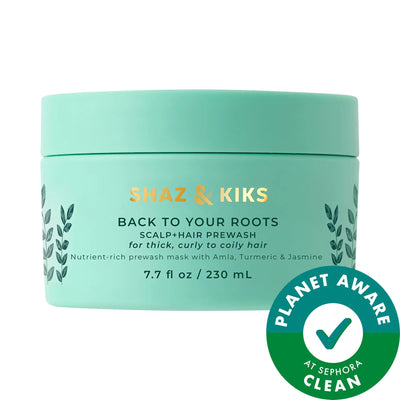 SHAZ & KIKS Scalp & Hair Prewash Mask for Thick, Curly or Coily Hair - Stimulates Hair Growth, Moisturizes Curls, Vegan 