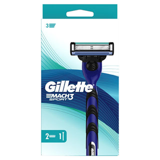 Gillette Mach3 Men's Manual Razor for Close Shave, Reduced Irritation - Aqua-Grip Handle, DuraComfort Blades Gillette Mach3 Men's Razor for Close Shave Manual Razor, Gillette Mach3, Men's Shaving, Close Shave, Reduced Irritation, Aqua-Grip Handle, DuraComfort Blades, Lubricant Strip, Pivoting Head, Shaving Essentials, Men's Grooming, Personal Care