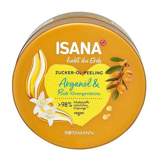 Isana Body Scrub with Argan Oil & Orange Blossom - Vegan, Dermatologically Tested, Climate-Neutral - 230g Isana Body Scrub - Vegan & Eco-Friendly Skincare body scrub, argan oil, vegan skincare, dermatologically tested, climate-neutral, natural skincare, eco-friendly, sensitive skin, nourishing body scrub, gentle exfoliation, luxurious skincare, skincare routine, vegan body care, orange blossom extract