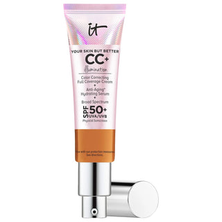 CC+ Cream Illumination - Full Coverage Foundation with SPF 50+ Anti-Aging Benefits CC+ Cream Illumination - SPF 50+ Anti-Aging Foundation CC Cream, Foundation with SPF 50+, Color Correcting Foundation, Full Coverage Foundation, Anti-Aging Foundation, Flawless Finish, Radiant Skin, Collagen, Peptides, Niacin, SPF 50+, Broad-Spectrum Sun Protection, Anti-Aging Benefits, Sensitive Skin Friendly, Cleaner Formulation, Makeup Essentials, Everyday Makeup, Special Occasion Makeup