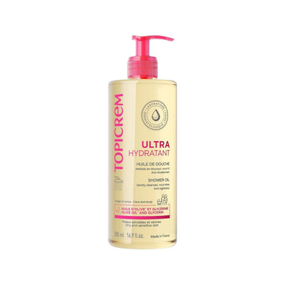 Topicrem Moisturizing Shower Oil - 500ml Hydrating Body Wash for Dry, Sensitive Skin - Gentle Cleansing & Softening Show