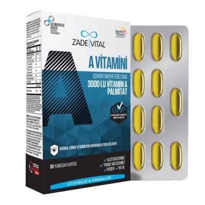 Zade Vital Vitamin A Supplement - 30 Softgel Capsules, Gluten-Free, Kosher-Halal Certified