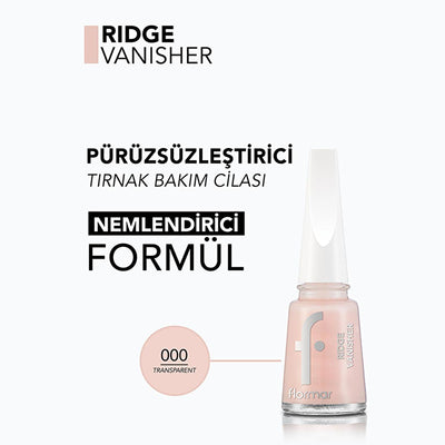 Flormar Ridge Vanisher Nail Care Product - Smooths Nail Ridges, Moisturizes & Primes Nails