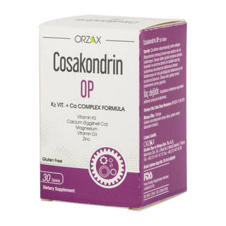 Orzax Cosakondrin OP K2 Vit. + Ca Complex 30 Tablets