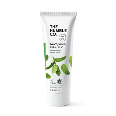 Humble Brush Mint Toothpaste 75ml - Vegan, Gluten-Free, SLS-Free, Whitening & Fresh Breath