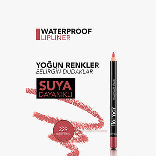 flormar waterproof matte lip liner 229 tender cream, flormar lip liner packaging, swatch of flormar tender cream lip liner Flormar Waterproof & Highly Pigmented Matte Lip Liner - Tender Cream | 229 Flormar Waterproof Matte Lip Liner 229 Tender Cream flormar, lip-liner, waterproof, matte, makeup, high-pigment, lip-makeup, teenagers, professionals, ai-generated